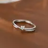 Anillo Cruz Estrella para Mujer Moda Lujo Ligero Sentido del Diseño de Nicho Estilo ins Elegante Abierto Ajustable Anillo Venta al por Mayor