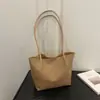 Bolsa tote com textura de trama sintética, design simples ondulado, grande capacidade, bolsa de ombro, bolsa de axila, bolsa de trabalho estilo coreano, bolsa de mão de couro macio para mulheres