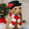 Amazon Transfronterizo Nuevo Set de Sombrero de Vaquero Navideño Tejido a Mano, Sombrero Universal Lindo para Gatos y Perros