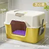 Caixa de areia para gatos extra grande totalmente fechada com tapete anti-respingo, vaso sanitário para gatos com esterilização UV, caixa de areia gigante para gatos, suprimentos para animais de estimação
