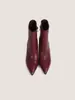 Botines de piel genuina para mujer, con tacón fino, punta afilada y cremallera lateral, en un nuevo estilo de otoño, talla 40
