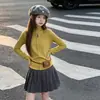 Gorra de béisbol versátil con lazo de perlas 2026 para niñas, estilo coreano, adecuada para primavera y otoño, tejida, para niños mayores
