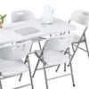 Mesa Larga de 1.8m Puesto Mesa de Comedor Exterior Mesa de Entrenamiento Mesa y Silla de Plástico Mesa de Comedor Mesa Portátil Moldeo por Soplado HDPE Transfronterizo