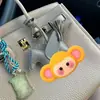 Colgante para Bolso de Pequeño Pegaso de Cuero Genuino Estilo Nuevo Hecho a Mano Llavero de Caballo de Piel de Cabra Colgante con Borla