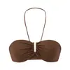 Top de tirantes para mujer, verano 2025, nuevo, fino, para yoga, cuello halter, cuello en V, tirante fino, top tipo tubo, sujetador