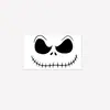 Pegatina de Tatuaje de Calavera Jack de Dibujos Animados, Diseño de Cara Sonriente Cosida, Impermeable, Resistente al Sudor, No Reflectante