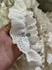 Calcetines de Paraguas Plisados de Algodón Doble Capa Hechos a Mano Color Beige Tiempo Tocado Decorativo Adorno de Encaje 7.5cm