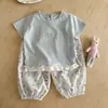 Conjunto de Pantalones Anti-Mosquitos para Bebé Nuevo 2026 Verano Dibujos Animados Camiseta de Manga Corta y Pantalones Largos Conjunto de Dos Piezas para Bebés Niñas
