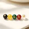 Ágata Rojo Negro Natural Tallado Cinco Bestias Divinas Direccionales Accesorios para Joyería DIY Accesorios de Abalorios Hechos a Mano