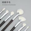Brocha para sombra de ojos de pelo animal de alta calidad, ébano, brocha para rubor en forma de abanico, brocha cosmética de lana blanca, juego completo, venta al por mayor al contado en Cangzhou