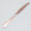 Cubiertos Desechables Color Oro Rosa Copas de Tallo Largo Copas de Champaña Copas de Vino Platos Redondos para Cena Occidental Cuchillos Tenedores Cucharas Suministros para Fiesta