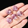 Joyería Jingdian amatista natural amor pasante pequeños accesorios diy accesorios para pulsera corazón de durazno semiterminado al por mayor