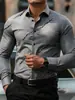 Camisa a cuadros para hombre de Amazon europea y americana transfronteriza, camisa de manga larga elástica en cuatro direcciones para hombre