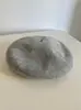 Boina de Punto de Lino Gris Amarillo Rosa Transpirable Fresca Elegante Japonesa Francesa para Mujer