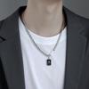 Collar de cuentas de piedra de ojo de tigre con costuras de cadena de acero de titanio resistente a la decoloración para hombre, diseño de alta gama, accesorios sencillos que combinan con todo, joyería