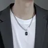 Collar con Colgante de Circonita de Diseño de Nicho Estilo Neutro para Hombres, Cadena Cubana Versátil para Parejas Hip-Hop Cadena de Clavícula
