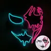 Máscara Luminosa de Halloween Terrorosa Aterradora Máscara Luminosa LED Luz Fría Fiesta de Baile Disfraces Accesorios