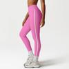 Calça de Yoga de Novo Estilo Transfronteiriça com Cor Contrastante Nove Pontos Levanta Bumbum Pêssego Cintura Alta Calça Esportiva Calça de Corrida Ciclismo Calça Fitness