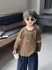 Camiseta Básica Dos en Uno para Niños Primavera y Otoño, Camiseta Casual Versátil de Algodón Puro Estilo Coreano para Niños, Ropa de Otoño para Bebé