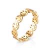 Anillo de Acero de Titanio 18K con Cara Sonriente para Mujer, Banda Lisa que No se Desvanece, Joyería de Anillo Cortado de Acero Inoxidable de Nicho, Adecuado para Viajes Diarios y Apilamiento