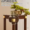 Nuevo Estilo Zen Chino Soporte de Flores de Bambú de Pie para Sala de Estar Mesa de Flores Simple con Ensambles de Caja y Espiga Soporte de Exhibición de Adornos Mesa de Flores para Balcón