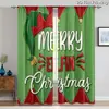 Cortinas de Grinch Navideño Decoración Festiva Cortinas Romanas Cortas Sin Taladro Cortinas Impresas Digitalmente