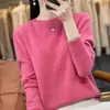 Top de primera capa listo para usar para mujer, tejido de punto con cuello redondo, línea única, otoño e invierno, nuevo estilo transfronterizo, suéter tipo pullover de terciopelo Andy 2025