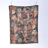 Cachecol de Outono e Inverno Novo Estilo Transfronteiriço de Faux Cashmere para Mulheres, Xale Cachecol Quente de Lã com Franjas Abstratas de Pintura a Óleo Artística Retrô