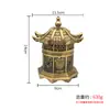 Productos en Stock de Fábrica: Mini Quemador de Incienso de Cobre Tiananmen con Forma de Pagoda, Adorno de Incienso para Sala de Té, Estudio, Uso Doméstico, Venta al por Mayor de Regalos