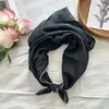 Bufanda de Algodón y Lino Estilo Retro Literario, Femenina, Bufanda Cuadrada Pequeña de Lino de Borde Suave, Bufanda de Protección para el Cuello de Cuatro Estaciones