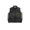 RUMENG Estilo Japonês Funcional para Exterior Repelente à Água Tricô Patchwork Colete de Penas Penas de Pato Branco Esportivo Gola Alta Colete de Penas