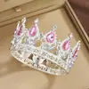 Tiara Redonda de Aleación Barroca Transfronteriza Europea Corona de Cumpleaños de Celebridad de Internet Corona de Ceremonia para Adulto de 18 Años Reina