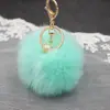 Colgante de Bolsa Bolita de Piel de Perla Llavero de Bola de Piel Llavero de Piel de Conejo Sintético Colgante de Coche Decoración de Bola de Piel Llavero de Piel para Mujer