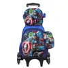 Nueva Lindo Carrito Escolar para Estudiantes de Primaria Grados 3~6 Set de Tres Piezas de Dibujos Animados Mochila Escolar de Dos Ruedas Seis Ruedas para Niños Lista para la Venta