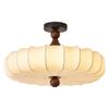 Lámpara de Dormitorio Estilo Francés Mediados de Siglo Lámpara para Dormitorio Principal Lámpara de Techo para Estudio Madera Maciza Tela Protección Ocular Retro Estilo Wabi-Sabi