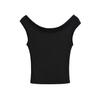 Camiseta curta slim fit feminina europeia e americana, top sexy com ombros de fora, renda, costas nuas, manga curta, cor sólida, base