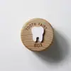 Caja Redonda para Dientes de Madera Caja de Almacenamiento de Dientes Infantiles Caja de Almacenamiento de Cabello Fetal y Cordón Umbilical Caja de Recolección de Cenizas de Animales