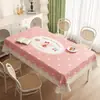 Toalha de Mesa com Tema de Vegetais Impermeável à Prova de Óleo Lavável Novo Modelo 2026 Desenho Animado de Alta Qualidade Atmosfera Toalha para Mesa de Centro Retangular