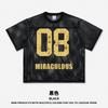 Ropa de Hombre RS Verano Nuevo Malla Hueca Traje Oliva Estampado Digital Alfabeto Camiseta Casual de Manga Corta para Hombre y Mujer