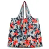 2025 Nueva Bolsa de Compras Plegable Tela Floral Portátil Poliéster Tote Bolsa de Almacenamiento Gran Capacidad Bolsa para la Compra del Supermercado Venta al por Mayor