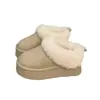 Sapatos de algodão peludos slip-on de sola grossa para mulheres, novo estilo inverno 2026, super fofos, forrados com fleece e espessados, botas de neve do Nordeste