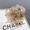 C036 anel de cabelo flor de organza folha de cristal coreano de alta qualidade estrela flor do mar acessórios de cabelo anel de intestino grosso girassol