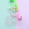 Chaveiro Colorido de Acrílico Transparente com Argola de Estrela Sino Fofo Miçanga DIY para Mochila Chaveiro
