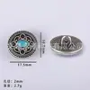 Venta Caliente Transfronteriza de Amazon Botones Turquesa Retro Aleación Accesorios para Joyería DIY Botones de Flor Accesorios para Ropa