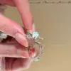 Anel Aberto de Concha de Molusco com Sal Marinho e Estrela do Mar Azul para Mulheres, Estilo Férias na Beira-Mar, Empilhável, Design de Nicho, Anel para Dedo Indicador