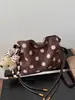 Nova bolsa de mão, bolsa de ombro, bolsa transversal estilo casual de nicho para férias, série fofa de bolinhas, bolsa de grande capacidade para o dia a dia
