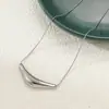 Colar de Lingote de Aço Titânio Que Não Desbota, Moderno e Fashion, Simples e Versátil, Acessório de Corrente Osso de Cobra de Metal de Alta Qualidade