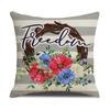 Funda de almohada con estampado transfronterizo para el Día de la Independencia de EE. UU., cojín a rayas para sofá, nuevo cojín decorativo para sala de estar