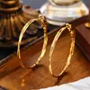 Brincos de argola em formato de cruz banhados a ouro 18K, estilo europeu e americano, para mulheres, argolas texturizadas da moda, brincos exagerados e versáteis