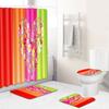 Venta Caliente Amor Día de San Valentín Cortina de Ducha Felpudo Set de Cuatro Piezas Baño Felpudo Antideslizante Habitación Alfombra